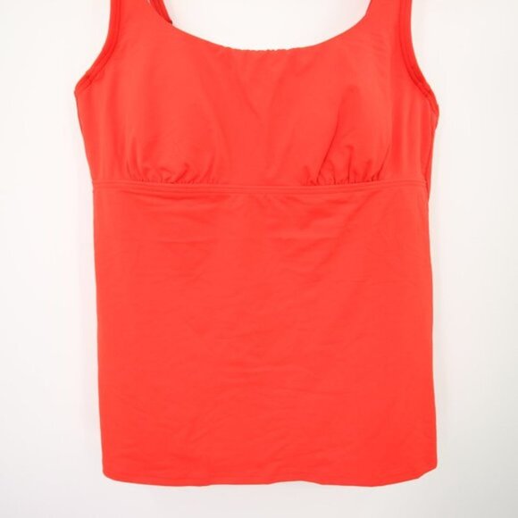 Lands' End Red Orange Scoop Neck Swim Tankini Top Size 10 NWOT Underwire - Picture 3 of 8